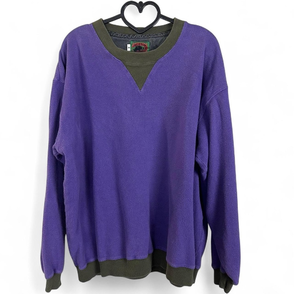 Vintage 90’s Boston Traders purple and black cotton pullover sweatshirt
